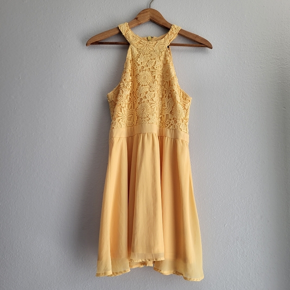 Lulu's Yellow Lace Mini Dress - Picture 10 of 10